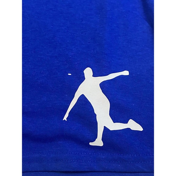 Disc Golf Double Basket Shirt Double Sided L Graphic T-Shirt Gildan Royal Blue - Picture 9 of 12